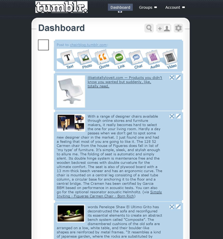 Backgrounds For Tumblr Dashboard. Tumblr Dashboard Chair Blog |